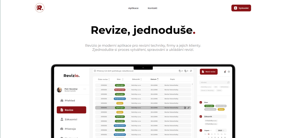 Revizio — Webová aplikace